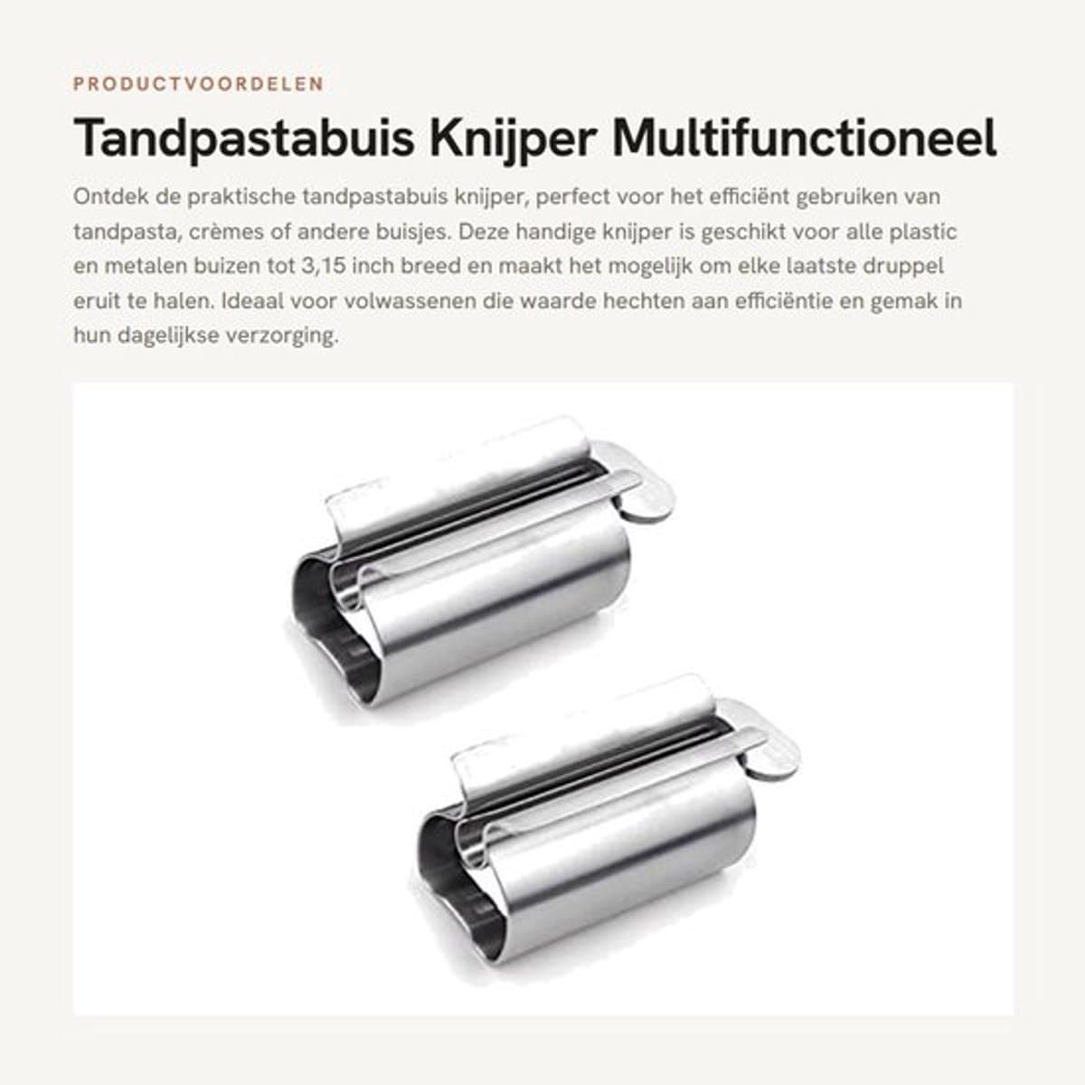 Jhubersproducts - Multifunctioneel - Tandpastabuis Knijper - Zilver — afbeelding 1