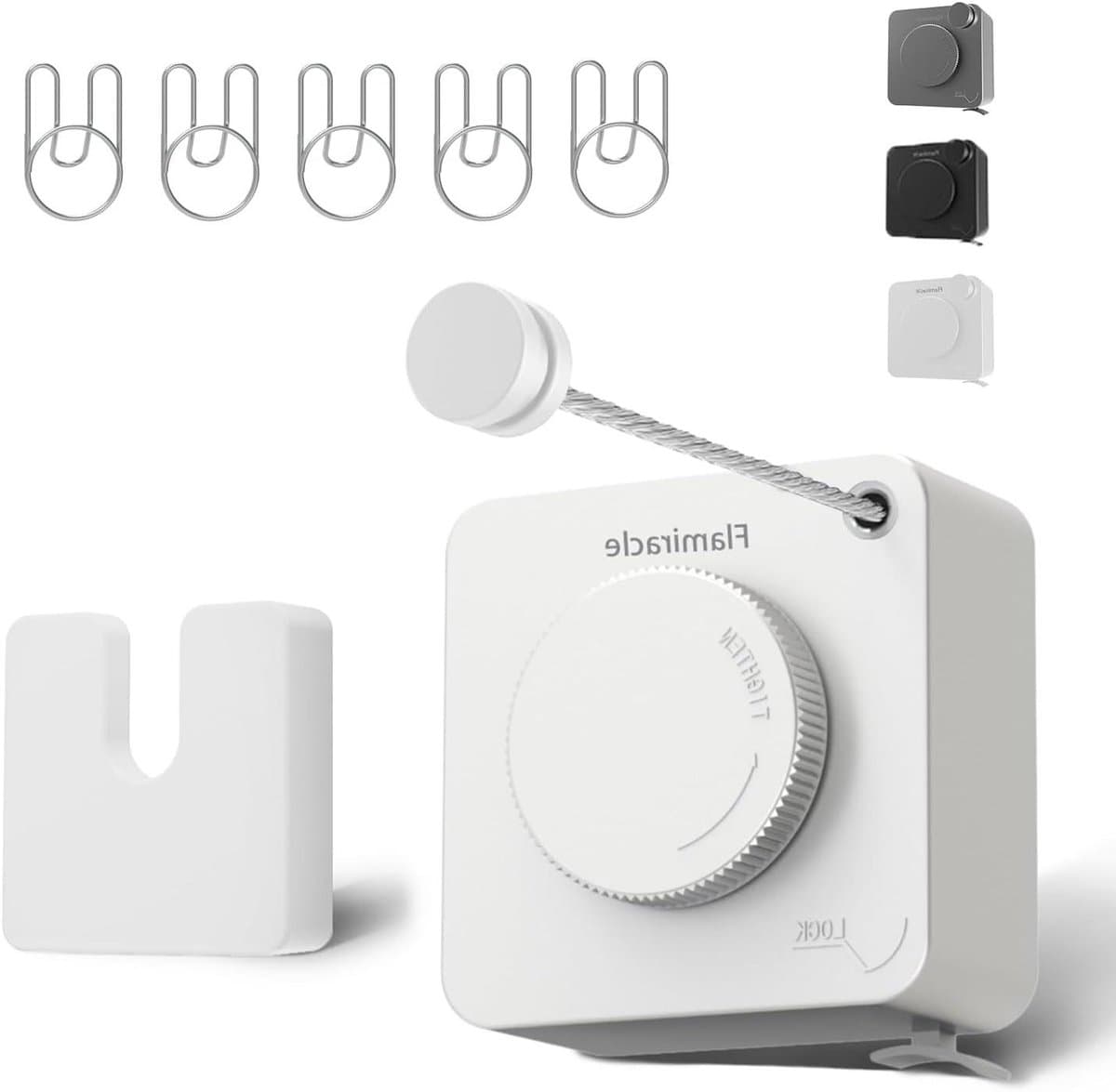 Intrekbare Waslijn - Kledinglijn Binnen - Kleding Drogen - Niet-doorhangend Ontwerp - 4 Meter - Wit — afbeelding 1