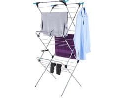 3 Tier Plus kledingluchter, droogrek voor kleding, 21 m waslijn, wasruimte, opvouwbare binnenluchter, inclusief 4 hoekhaken, ruimtebesparend kledingrek, binnen en buiten gebruik