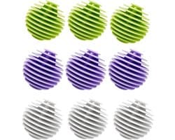 SnelShoppen - 9 stuks 5,5 x 5,5 cm herbruikbare droogballen, antistatisch, vermindert kreukels en pluisjes, pluizig zacht wasgoed, ideaal voor de drog