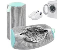 OMJMYY 2 stuks waszakken voor schoenen, wasmachine, waszak voor schoenen, herbruikbaar, waszakken voor schoenen met ritssluiting, bescherming voor schoenen en kleding (grijs)