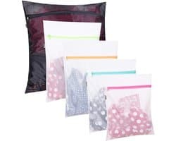 5-pack waszakken met rits - Waszak - waszakjes met rits - waszakjes met rits - Witte waszakken - Wasreisorganizer - Wasnetzakken - Bescherm uw wasmachine en kleding