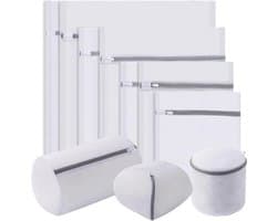 Wasnetjes met ritssluiting - Wit - Set van 10 stuks - Polyester waszakken voor delicate en grove was - Voor dagelijks gebruik