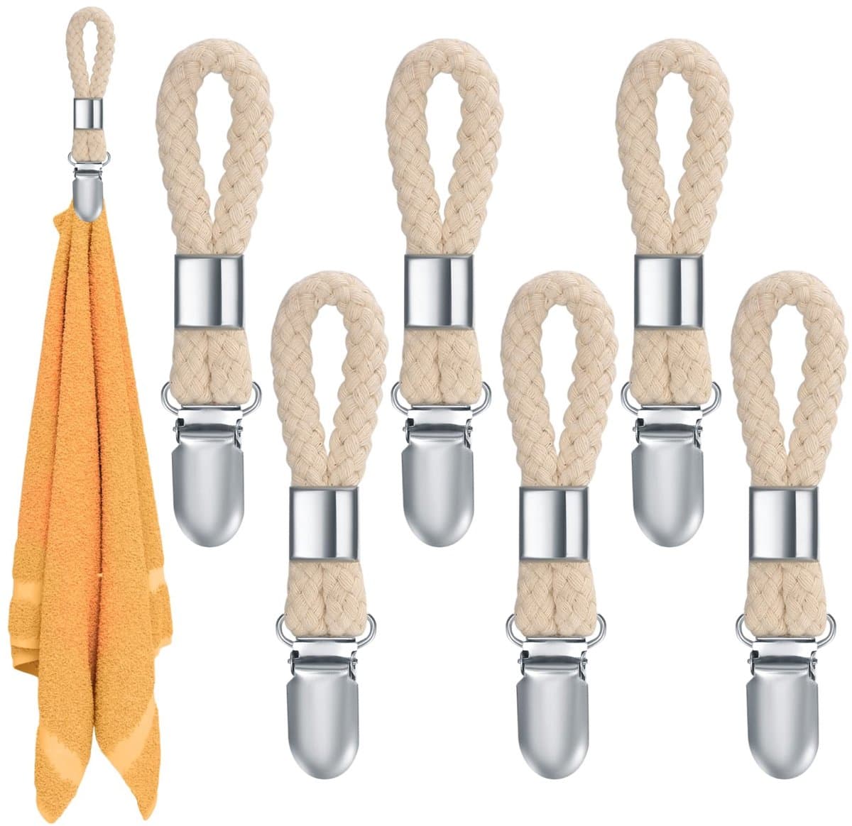 Dailygoods- Handdoekclips Hoogwaardige Mat - Handdoek Klemmen - Handdoek Houders - Keukenhanddoek Klemmen - Clips voor Badhanddoeken/Theedoeken - 6 Stuks - Handdoekhangers — afbeelding 1