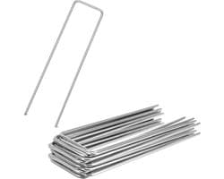 SnelShoppen - 20 x Stalen Grondankers, Roestvrij, 150 x 25 x 3 mm, Grondankers voor Tuin, Tent Haringen, Camping, Tuinbedekking, Stabiele Snail Fence,