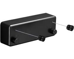 Uitschuifbare waslijn - Uittrekbare Wasdraad - 4.2m - met dubbele touwlijn - zwart - Staal,ABS, aluminium - muur hangen - Automatisch Straktrek Systeem - Draaggewicht 20 kg - Alternatief Wasrek of Droogrek