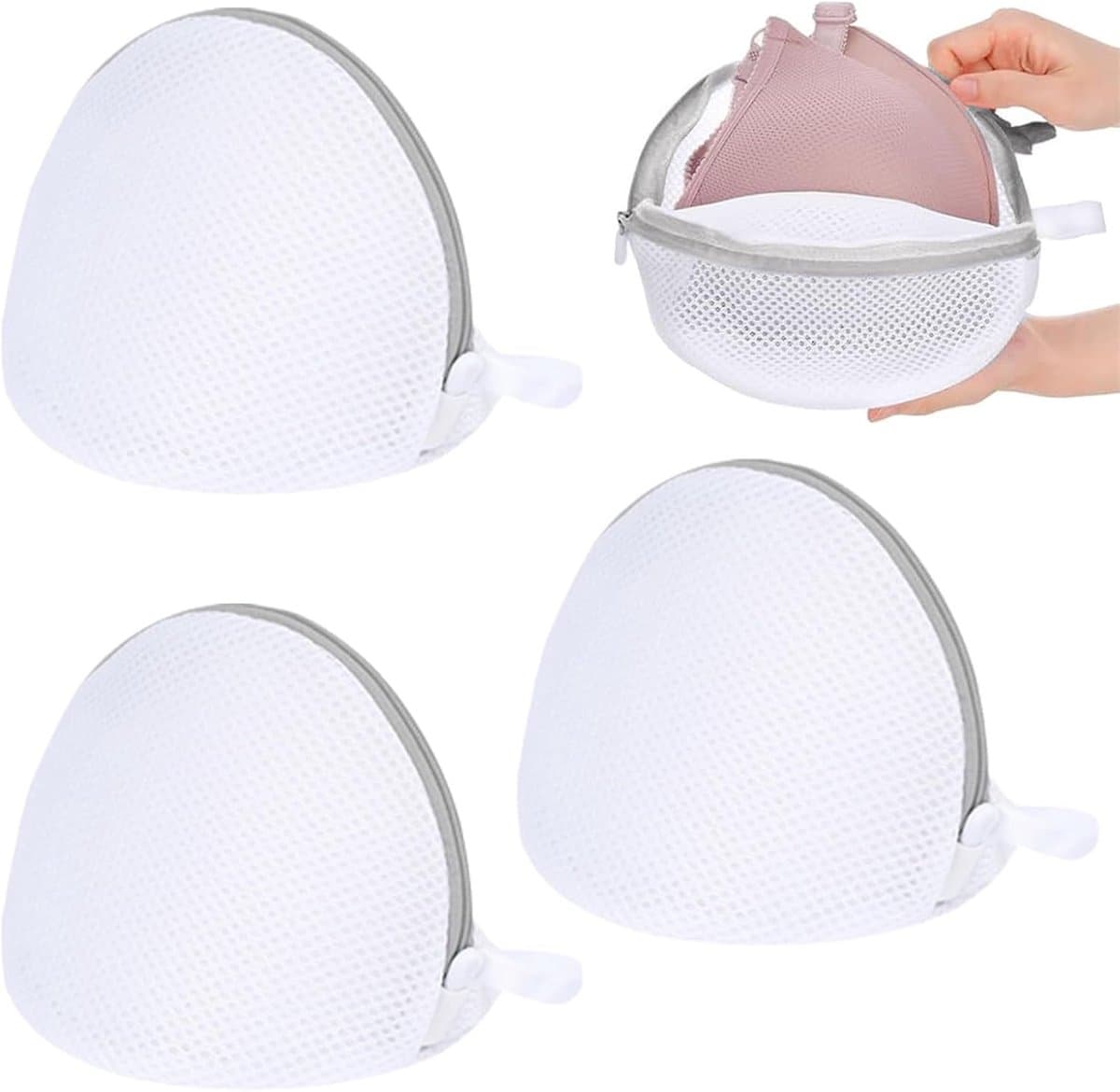 SnelShoppen - Pack van 3 waszakken voor bh's, sneldrogende waszakken voor wasmachine, bh-bescherming met rits, waszakken voor bralette en lingerie, ad — afbeelding 1