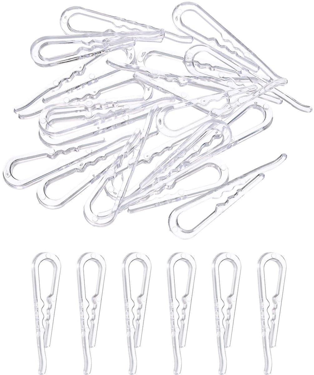 Dailygoods - 100pcs Transparante U-vormige Krokodillenclips - Schrijf- en Kledingclips voor Diverse Toepassingen — afbeelding 1
