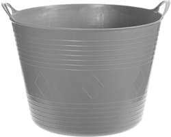 Flexibele kuip - grijs - 40 liter - met handvatten - 45 cm - kunststof - emmer - wasmand