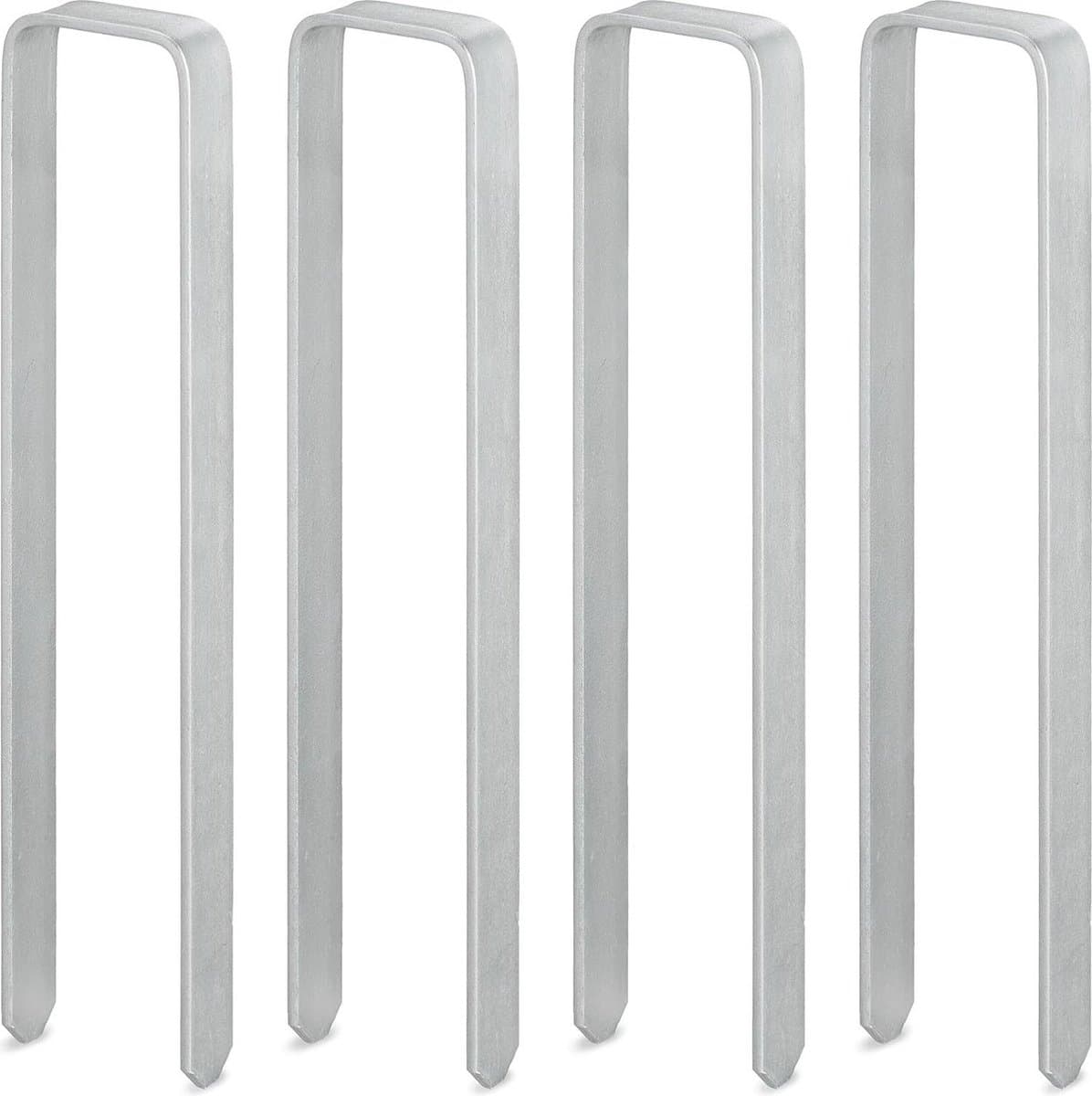Grondpennen set van 4 - Grondankers - Rozenboog - U-vormig - Verzinkt - Stabiel - XXL - HBD 30 x 6 x 25 cm - Zilver — afbeelding 1