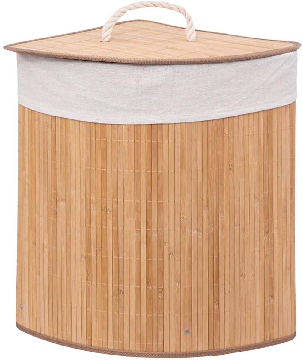 Wasmand Bamboe Hoek 48 Liter - Laundry Basket Corner — afbeelding 1