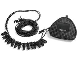 Reflecterende Waslijn - Droogtouw Met Clips - Reizen Droogrek - Windbestendige Ondersteuning - 16 Clips - Zwart