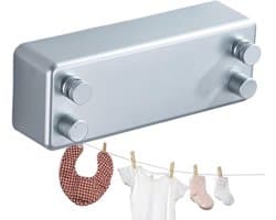 Uittrekbare Waslijn - Dubbel Droogrek - Kleding Drogen - Ruimtebesparend Ontwerp - 23 cm - Zilver