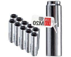 Inslaggankers Set - Slaganker pluggen - Zware Lasten Bevestigen - Gegalvaniseerd Staal - M20 80mm - Zilver