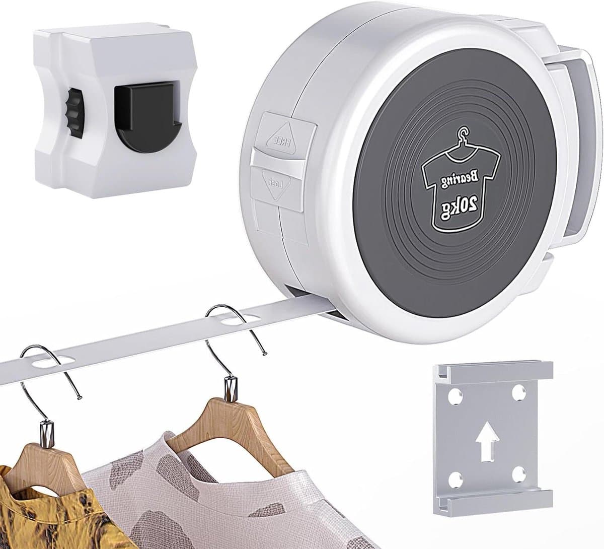 Intrekbare Waslijn - Opvouwbare Drooglijn - Kleding Drogen - Anti-slip Drooggaten - 415 cm - Wit — afbeelding 1