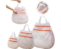 Dailygoods- Waszak - Set van 3 - Polyester - Antislip - Waszakken voor wasgoed - Bescherming voor kleding - Afmetingen: 30x30/40x40/50x50 cm - Wasnet