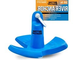 Rivieranker - Paddenstoelanker Boot - Voorkom Afdrift - Zeewaardig Gecoat - 9 kg - Blauw