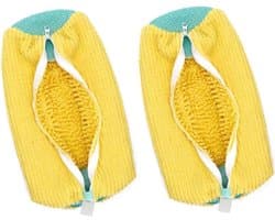 Schoenwaszakken voor wasmachine - 2 stuks, mesh waszakken voor sneakers, sportschoenen en canvas schoenen, 39 x 19 cm, geel