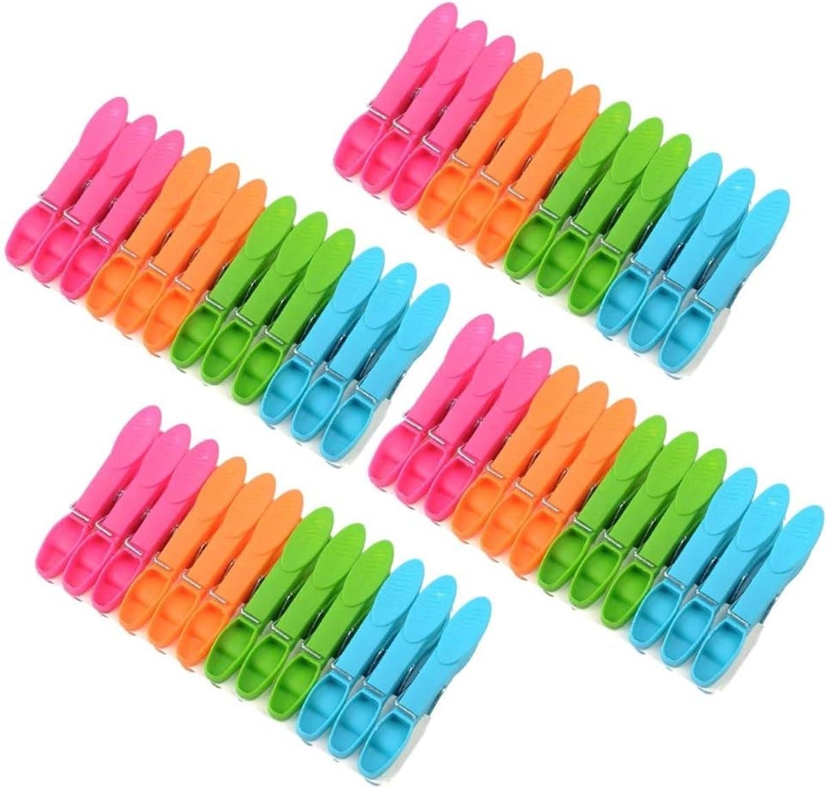Kleurige Plastic Wasknijpers - 72 Stuks, Antislip Kledingclips voor Waslijn, Handdoeken en Tapijten in 4 Kleuren — afbeelding 1