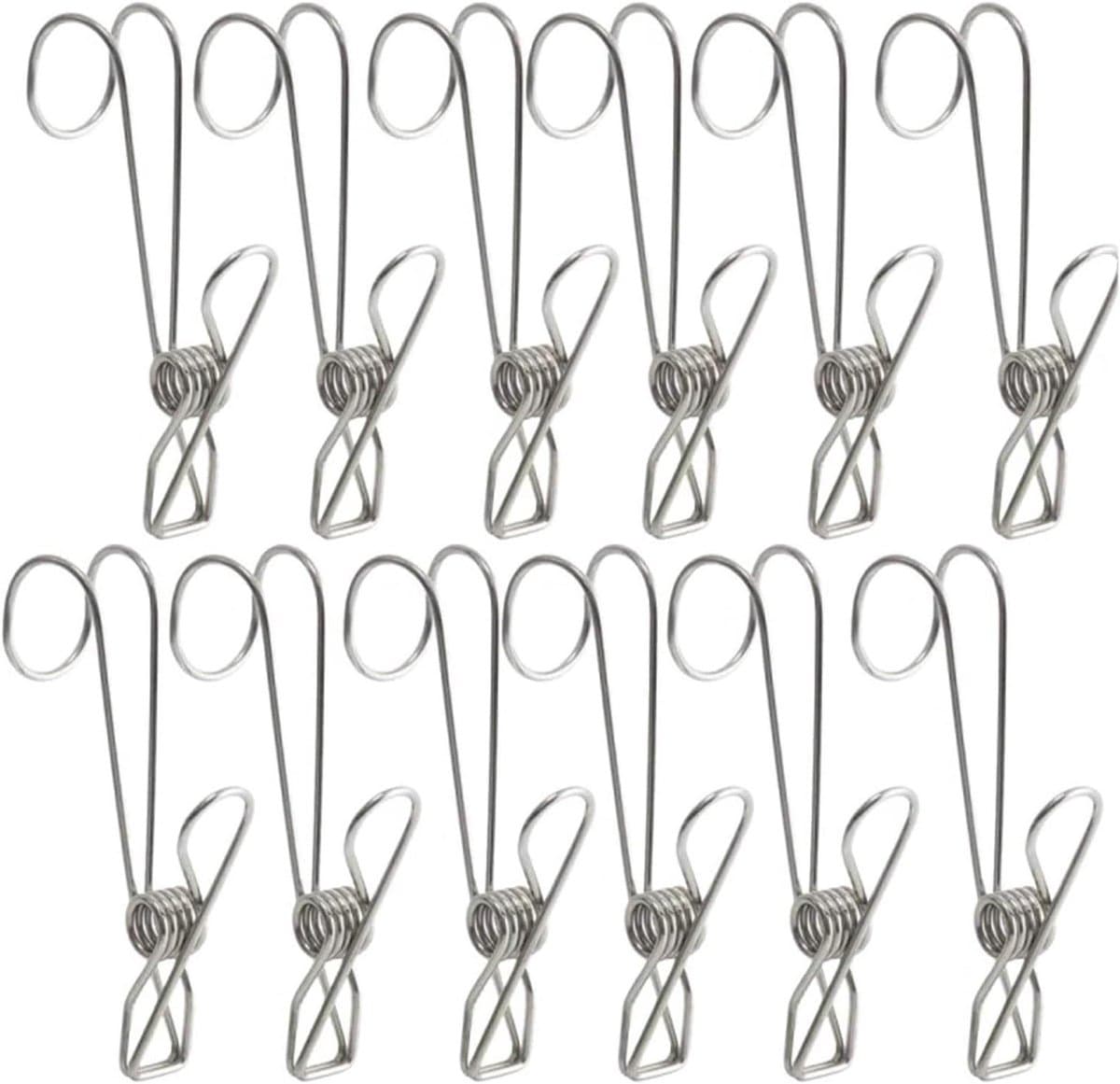 Kledinghangers Haken - Metalen Klemmen - Was Drogen - Roestvrij Staal - 10 Stuks - Zilverkleurig — afbeelding 1