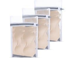 Waszakken Set van 4 Stuks - Mesh Waszakken met Rits voor Ondergoed, Bh's, Sokken en Babykleding - Ideaal voor Wasmachine 30 x 20 cm en 40 x 30 cm