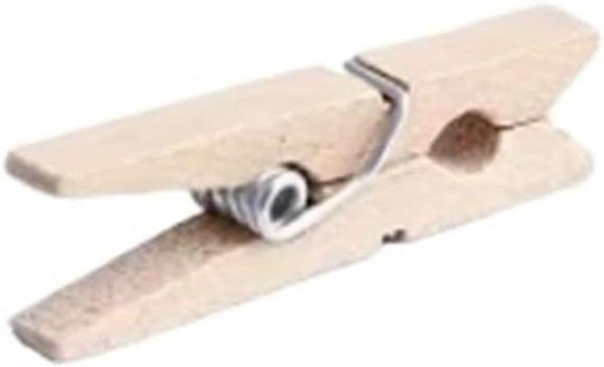 Houten wasknijpers - Kledingknijpers Fotoklemmen - Foto's ophangen - Veilige grip - 3 cm - Houtkleur — afbeelding 1