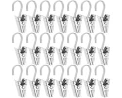 Dailygoods- Gordijnclips Roestvrij staal - Gordijnringen - Gordijnhaken metaal - Klemmen - Fotoclips - 100 Stuks