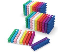 Kleurige Mini Houten Wasknijpers voor Foto's, Collages en Postkaarten – 100 Stuks van 7 cm