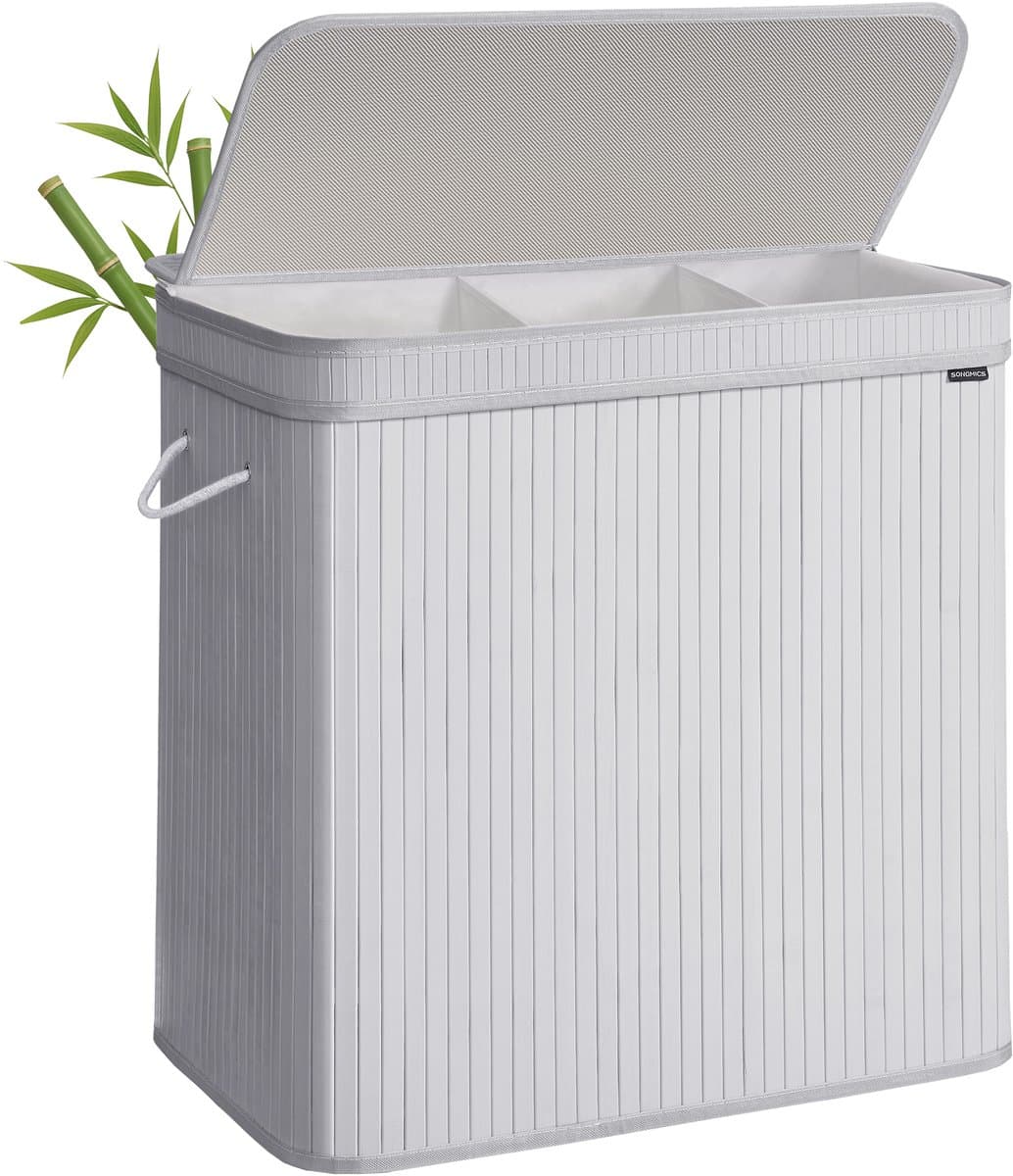 SONGMICS - Wasmand - Wassorteerder - Bamboe - Handgrepen - Uitneembare Waszak - 150 Liter Capaciteit — afbeelding 1