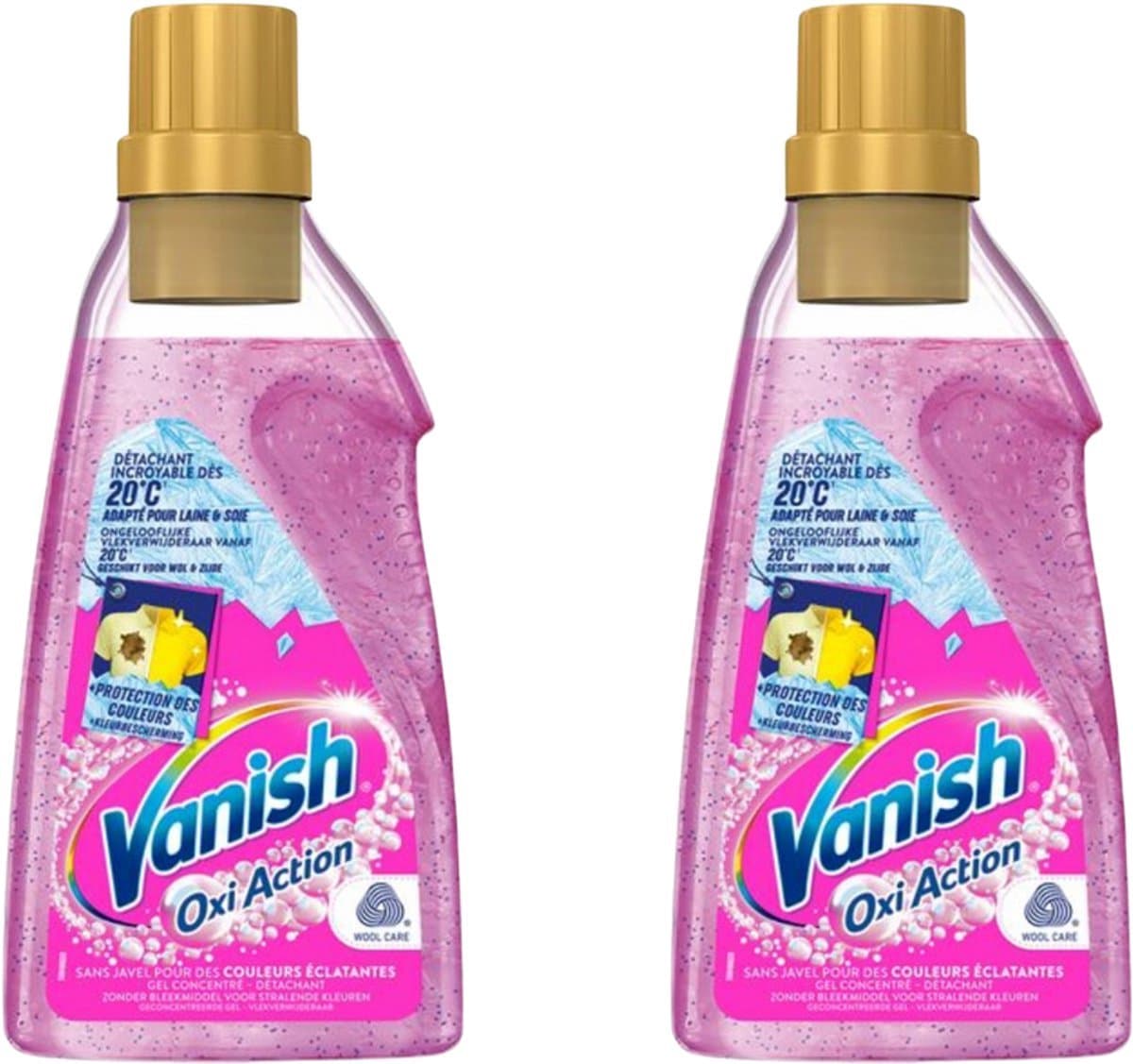 Vanish Oxi Action Wasbooster Gel – Vlekverwijderaar – 2 x 750 ml – Nieuwe Formule – Zonder Bleekmiddel – Anti-Geuroplossing – Geschikt voor Wol & Zijde — afbeelding 1