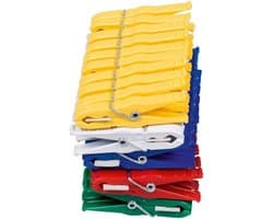50 Stuks Kleurige Wasknijpers - Kunststof Klapknijpers voor Waslijn