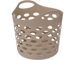 5Five Bathroom solutions - Flexibele wasmand/opbergmand - rond - beige - 28L - D40.5 x H38 cm