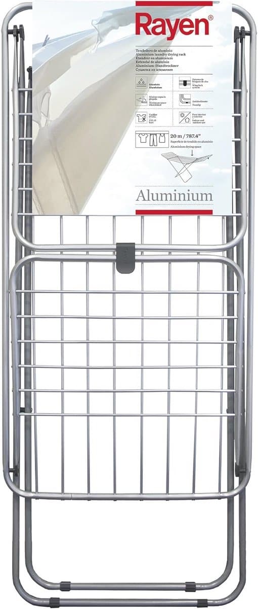 Droogrek vleugeldroogrek van hoogwaardig aluminium - roestvrij en weerbestendig - 20 m - droogrekken — afbeelding 1