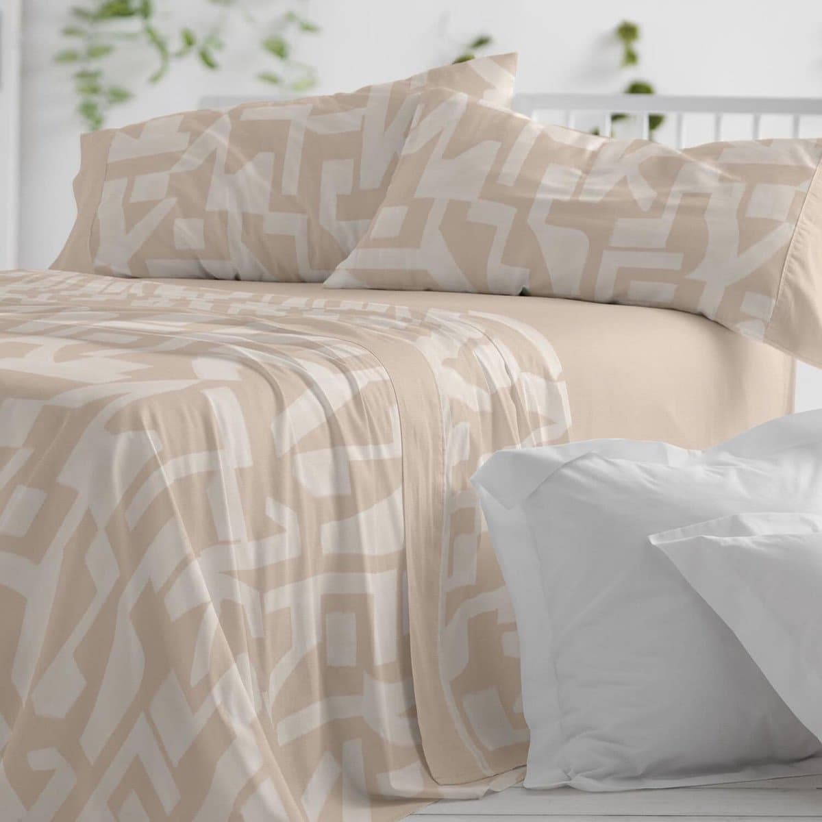 Blanco Beddengoedset, bed van 90 cm (+ beschikbare maten), design 141, kleur (90 x 190/200 cm) — afbeelding 1