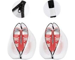 2 stuks - Schoenen Waszak - 42*24*24 cm - Wasnet voor Schoenen - Schoenwaszak - voor schoenen of sneakers - wasnet zakken - schoenen waszak opbergruimte - bescherm uw schoenen tegen beschadigingen - waszak - voor het wassen, opbergen en reizen - wit