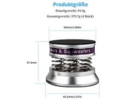 High-end luidsprekers voet trillingdempers met antislip rubberen demping - 4 stuks — afbeelding 1