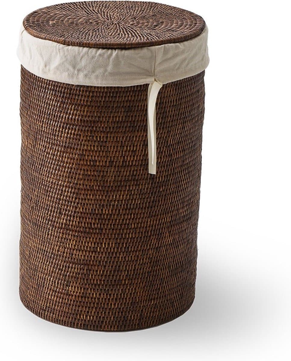 Wasmand Cilinder - BASKET WB, donker rotan. — afbeelding 1
