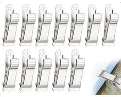 Set van 12 Metalen Klemmen - Kleerhangers Clips voor Foto's, Snacks en Knutselen - Sterke Krokodillenklemmen