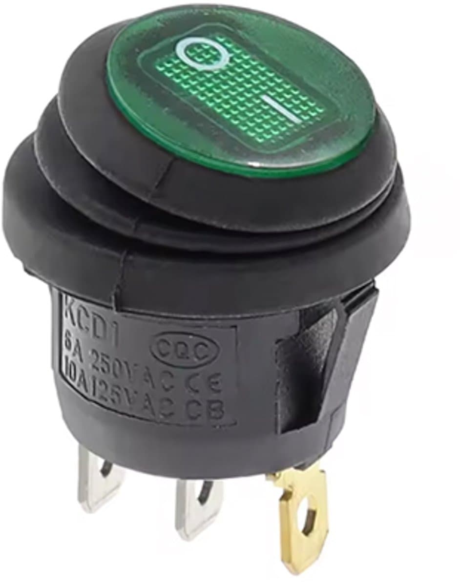 KCD1- Waterdichte ronde tuimelschakelaar 25 mm SPST 250V — afbeelding 1