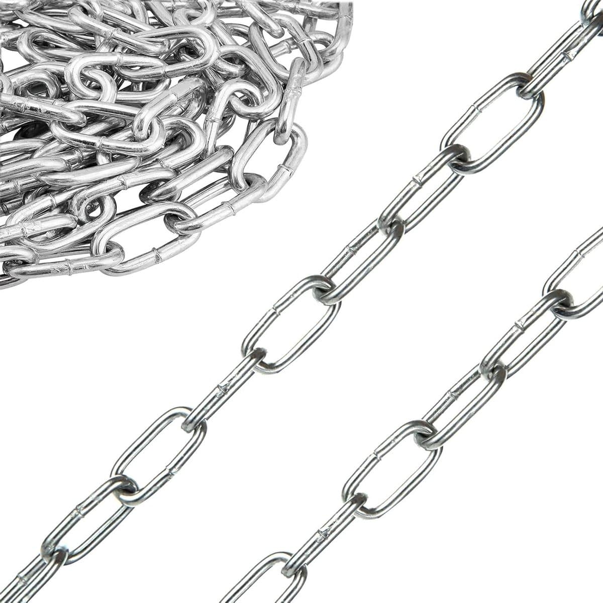 Roestvrijstalen ketting 5m Ø 3mm per meter - corrosiebescherming - roestbestendig - omheiningen - hondenketting - drogen wasrek - zilver — afbeelding 1
