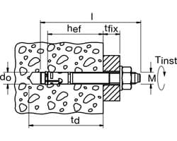 Boutanker Zware Lasten - Verankeringsbout Staalconstructie - Stevig Bevestigen - Hoog Draagvermogen ETA - 12/160 mm - Grijs — afbeelding 1