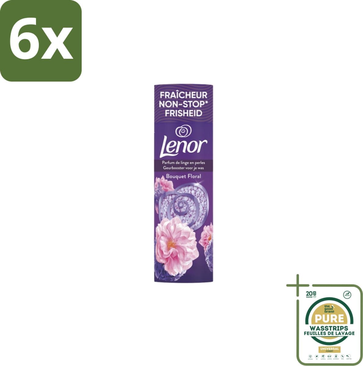 Lenor In-Wash Geurbooster Bloemen Boeket 19 wasbeurten 235 gr - Voordeelverpakking - 6 stuks - Frisse geur - Wasverzachter — afbeelding 1