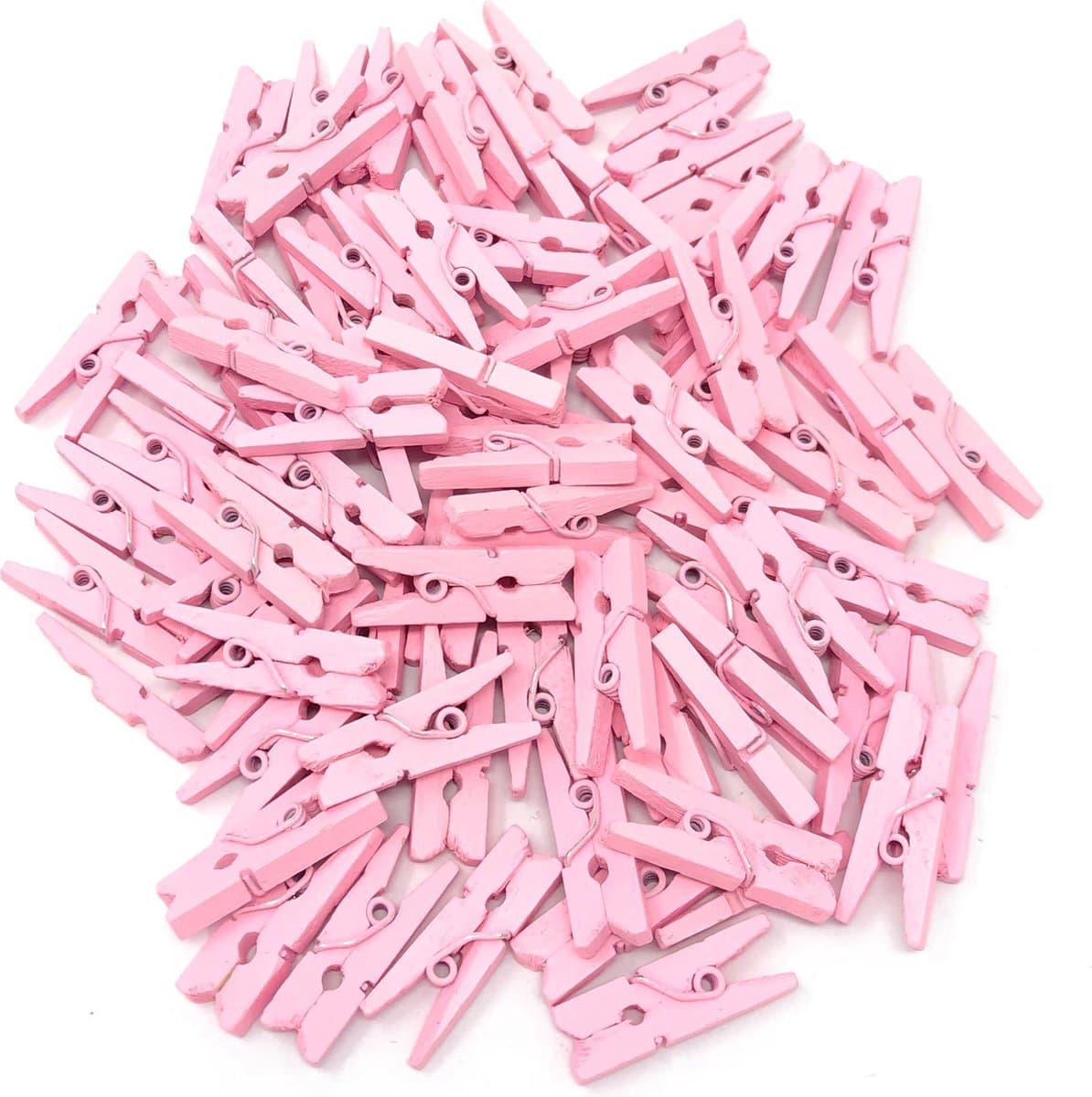 Jumada's - Premium - Roze Kleine houten mini knijpers - 20 STUKS - Roze - Knijpertjes - Fotoknijpers — afbeelding 1