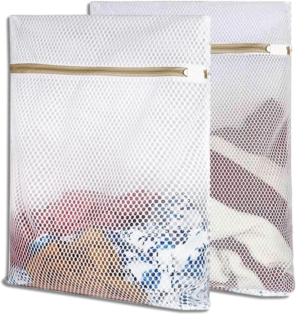 Thijox - Waszakken voor Wasmachine 2 Stuks met Gouden Ritssluiting, Duurzame Wasnet voor Kleding, Opbergtas en Organisatiezak voor Truien, Overhemden, — afbeelding 1