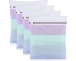 4-delige Wasnet voor Wasmachine, 30 x 40 cm Waszak met Rits voor Kleding, Ondergoed en Babykleding