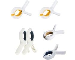 Handdoekclips 6 stuks - Antislip - Duurzaam - Voor bevestiging - Voor grote voorwerpen - Roestvrijstalen veer - 9,5 x 6,5 x 1,8 cm - Wasknijpers
