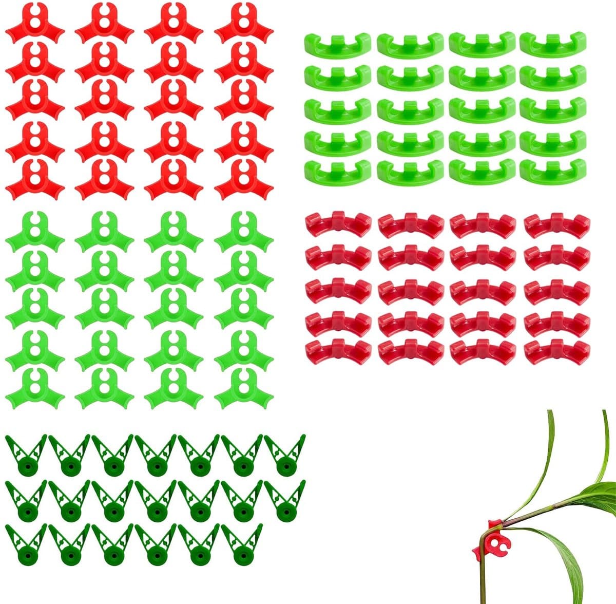 Dailygoods- Groeiklemmen - 100 Stuks - Instelbare Planksteun - Ondersteuning Plantenschors - Verbeterde Luchtcirculatie - Herbruikbaar - Duurzaam - Plantsteun — afbeelding 1