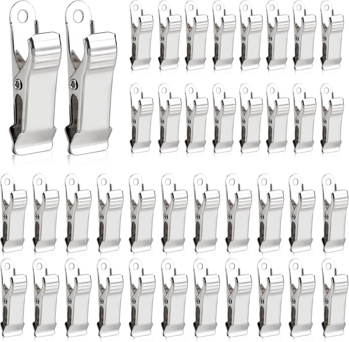 SnelShoppen - 40x Mini Crocodile Clips 1.2cm Breed - Robuuste Metaal Spring Clips in Zilver - Niet-slip Klemmen voor Foto's, Gordijnen, Kleding en Cre — afbeelding 1