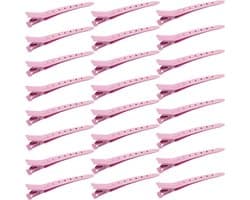 Eendenbek Haarclips - Krokodillenklemmen Styling - Haar Stylen - Roestvrij Metaal - 8.5 cm - Roze
