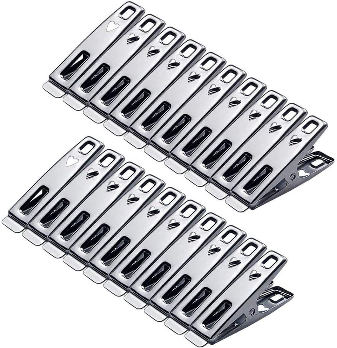 Wasknijpers, roestvrijstalen wasknijpers, 80 stuks, multifunctionele metalen haringen voor kleding, sokken, papiervijlen, snacks, zegel — afbeelding 1